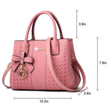 Women Braided PU Leather Shoulder Bag Crossbody Bag Handbag Tote Purse + Pendant