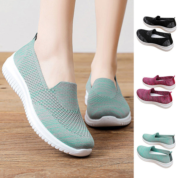 Women Ladies Casual Flat Shoes Comfort Slip-Ons Jogging Walking Sneakers