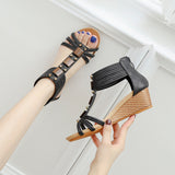 Ferndule Wedge Sandals for Women Open Toe Casual Summer Roman High Heel Beach Shoes