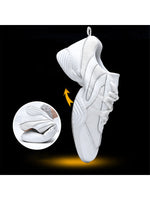 Ferndule Girls Breathable Round Toe Dance Sneakers Competition Lightweight Lace Up Training Cheer Shoes White 2Y