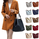 Women PU Leather Handbag Tote Single Shoulder Bag Large Capacity With Inner Bag