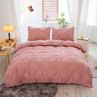 2Pcs/3Pcs Ruched Duvet Quilt Cover Set Queen King Size Bedding Set + Pillowcases