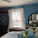 Ruffle Rod Pocket Curtain Thermal Insulated Semi Blackout Window Curtain Panels for Living Room Kids Bedroom Decor, Single Panel