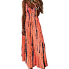 Women's Stitch Tie Dye Printed Dress V Neckline Summer Maxi Sleeveless Dresses