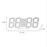 3D Digital Wall Clock LED Desk Alarm Clock Timer Snooze 12/24 Hour Display Digital Clock Night Wall Clock with Temperature Display, USB Charge