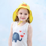 Toddler Baby UV Protection Sun Hats Cute Cartoon Beach Swim Caps Foldable Wide Brim Fisherman Bucket Hats for Girl Boy Kids
