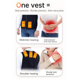 Unisex Electric Heated Vest V-Neck Jacket Waistcoat Thermal Heating Winter Warm