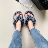 Ladies Womens Plush Flip Flop Slippers Winter Warm Comfort House Bedroom Shoes