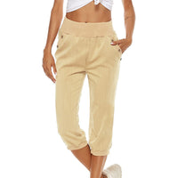 Women's capris pants Loose Fit jogger cropped Pants Workout Yoga Lounge Pants with Pockets