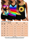 S-XL Women 2 Piece Tankini Swimsuit Set With Push Up Bra Padded Swimwear Beachwear Bathing Suit With High Waist Boyshorts