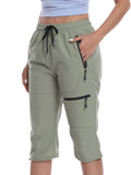 Capri for Women Athletic Casual Joggers Cropped Pants Activewear Cargo Pants with Zippers Pockets