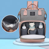 Large Backpack Diaper Bag with Changing Station, Foldable Crib Baby Bed Mommy Travel Nursing Bag Waterproof Tote Shoulder Nappy Bag Bottle Insulated Bag
