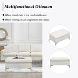 Gplesas Upholstered L-Shape Elegant Sofa With 2 Pillows Sectional Couch Ottoman Velvet Living Room Apartment