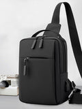 USB Charging Port Waterproof Chest Pack Backpack Men Fashion Shoulder Sling Bag Large Capacity Travel Outdoor Crossbody Daypack
