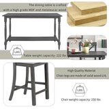 Gplesas Smooth Dining Table Set Kitchen Elegant 6-Piece Simple Comfort Counter Height Room House