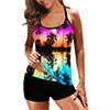 S-XL Women 2 Piece Tankini Swimsuit Set With Push Up Bra Padded Swimwear Beachwear Bathing Suit With High Waist Boyshorts