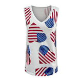 Women Sleeveless Tank Tops USA Flag Print Blouse Shirt Casual 4th of July Patriotic V Neck T Shirt