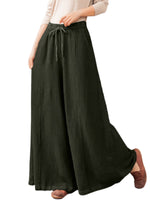 Women Casual Wide Leg Loungewear Solid Color Baggy Palazzo Pant Ladies High Waist Beach Trousers