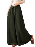 Women Casual Wide Leg Loungewear Solid Color Baggy Palazzo Pant Ladies High Waist Beach Trousers