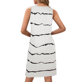 Sleeveless Nightgown Sleepwear Soft Pajama Dress Short Nightdress for Women Oversized Striped Mini Sundress Size S-5XL