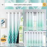 1 Piece Gradient Color Room Darkening Curtain Grommet Blackout Window Curtain Eyelet Ring Top Window Drapes Thermal Insulated Curtain Panel