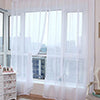 Textile 1/2X Sheer Voile Window Treatment Rod Pocket Curtain Panels for Bedroom and Living Room