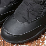 Womens Snow Boots Winter Warm Mid Calf Leather Waterproof Outdoor Slip On Shoes Size 8