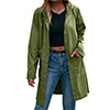 Women's Waterproof Rain Jacket Lightweight Hooded Windbreaker Active Outdoor Raincoat Plain Color Button Down Trench Outerwear