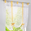 1pc Slot Top Rod Pocket Embroidery Floral Short Window Curtain Tie Up Voile Window Drape Sheer Cafe Tier Tulle Kitchen Scarf Bathroom Valance