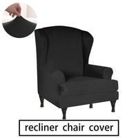 Stretch Armrest Sofa Cover Wing Back Chair Cover Elastic Spandex Armchair Slipcover Protector for Homeliving Room Office