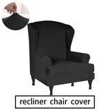 Stretch Armrest Sofa Cover Wing Back Chair Cover Elastic Spandex Armchair Slipcover Protector for Homeliving Room Office