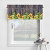 2 Piece Sunflower Printed Short Window Curtain Slot Top Cafe Tier Rod Pocket Kitchen Scarf Bathroom Valance
