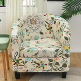 2Pcs Tub Club Chair Cover Elastic Slipcover + Cushion Cover Furniture Protector