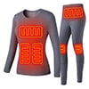 Ploreser Heated Underwear Shirt with Pants Washable USB Charging Electric Thermal Heating Insulated Clothes with 3 Level Temperature Setting Cold-Proof Underwear Men/Women Outdoor Winter Heating