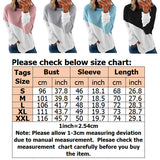 Women Casual Loose Solid Color Splicing Long Sleeve Sweater T-Shirt Pullover Top