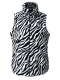 Women's Leopard Animal Print Plush Sleeveless Vest Jacket Casual Loose Warm Coat