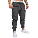 Mens Loose Sports Trousers Solid Color Pants Long Joggers Running Fit Sweatpants