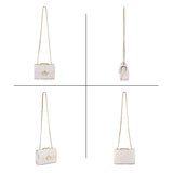 Women Fashion Quilted Crossbody Bag Leather Small Shoulder Handbag Satchel Purse with Metal Chain Strap