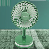Rechargeable Desk Fan Portable Ultra-Quiet 3 Mode LED Light USB Mini Desktop Fan