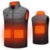 WINWARM Men's Winter Heating Jackets Coats Eletric USB Heated Vest Fast Heat Up Double Button Control Cotton Padded Machine Washable Fit 5V Power Bank