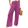Womens Loose Fit Casual Pants Elastic Waist Yoga Summer Beach Pants with Pockets