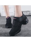 Ferndule Girls Round Toe Cheerleading Shoe Competition Breathable Lace Up Dance Sneakers Anti-Slip Shock Absorption Cheer Shoes Black 4.5