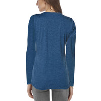 Women Long Sleeve Ruched Button Down Solid Color Tunic Top Ladies Crew Neck Casual Baggy T Shirt Blouse