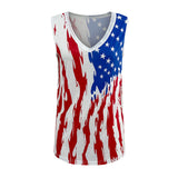 Women Sleeveless Tank Tops USA Flag Print Blouse Shirt Casual 4th of July Patriotic V Neck T Shirt