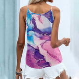 Women Sleeveless Tank Tops Summer Casual V Neck Shirt Floral Print Blouse