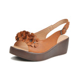 Ferndule Ladies Ankle Strap Wedge Slingback Sandals Summer Platform Open Toe Shoes
