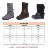 Ladies Womens Winter Snow Buckle Boots Walking Comfy Mid Calf Shoes Size US 11