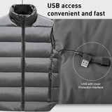 Men's Heated Vest Electric Jacket Coat USB Warm Heating Pad Winter Body Warmer