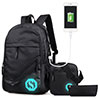 Men Women Galaxy Backpack Large Capacity College USB Charging Port Waterproof