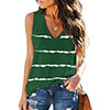 Women Stripe V-Neck Vest Tank Top Sleeveless T-Shirt Loose Pullover Blouse Tee